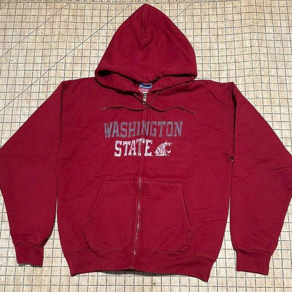 Vintage Champion Sweatshirt Women's Small Full Zip WSU Washington State Cougars - Picture 1 of 13